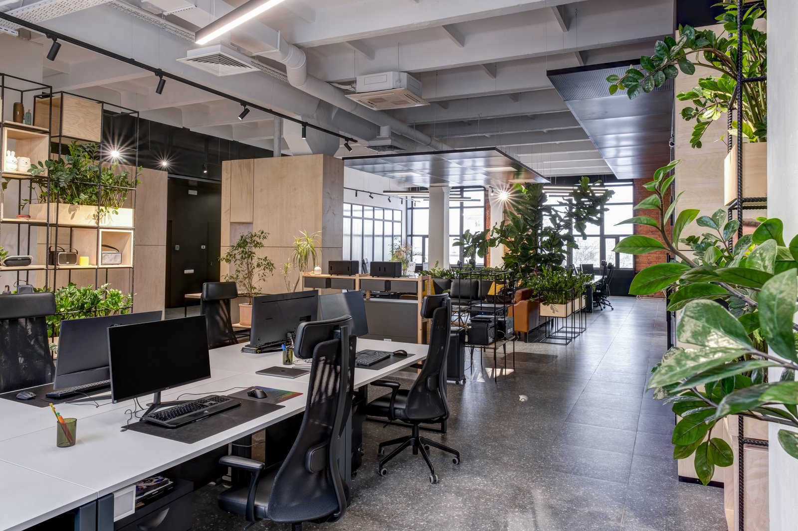 Brickworks + Loft collaborative area by Reschka Design Build